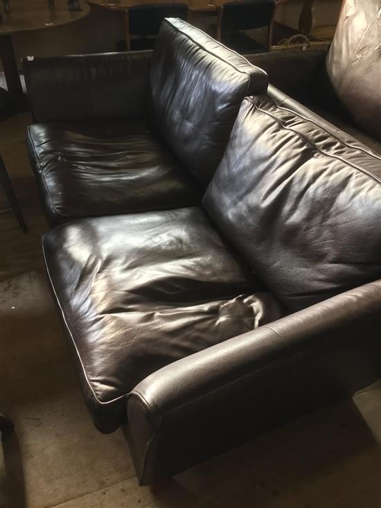3 seater brown leather sofa